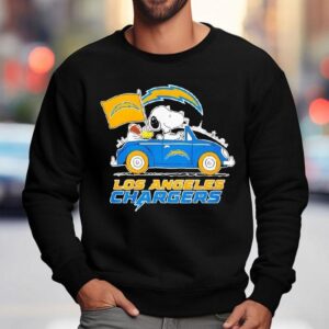 Los Angeles Chargers X Snoopy And Woodstock Drive Car Shirt 3 Los Angeles Chargers X Snoopy And Woodstock Drive Car Sweatshirt