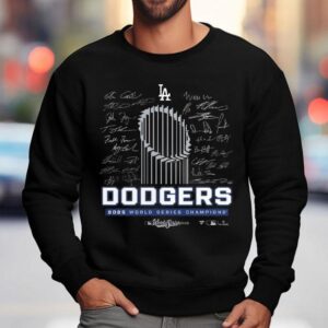 Los Angeles Dodgers 2025 World Series Champions Big Tall Signature Roster Shirt 3 Los Angeles Dodgers World Series Champions Big Tall Signature Roster Sweatshirt