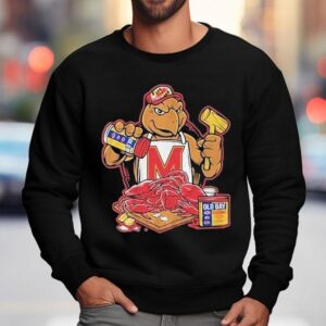 Maryland Terrapins Old Bay Crab Picking Testudo Masco Sweatshirt