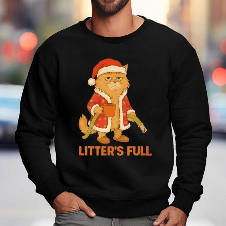 Merry Christmas Parody Litter’s Full Cat Holiday Shirt Merry Christmas Parody Litter’s Full Cat Holiday Shirt