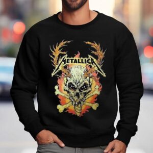 Metallica M World Tour Flame Skull Dates Back Sweatshirt