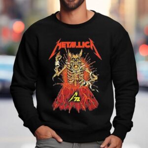 Metallica M World Tour Australia And New Zealand Fancards Feat Metallica Skeleton In The Vocano With Dates Back Sweatshirt