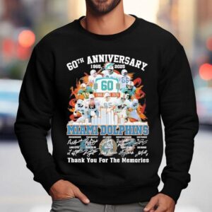 Miami Dolphins Thank You For The Memories 60th Anniversary 1965 2025 Shirt 3 Miami Dolphins Thank You For The Memories Th Anniversary Sweatshirt