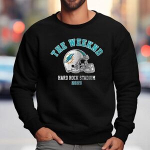 Miami Dolphins X The Weeknd Hard Rock Stadium Helmet Shirt 3 Miami Dolphins X The Weeknd Hard Rock Stadium Helme Sweatshirt
