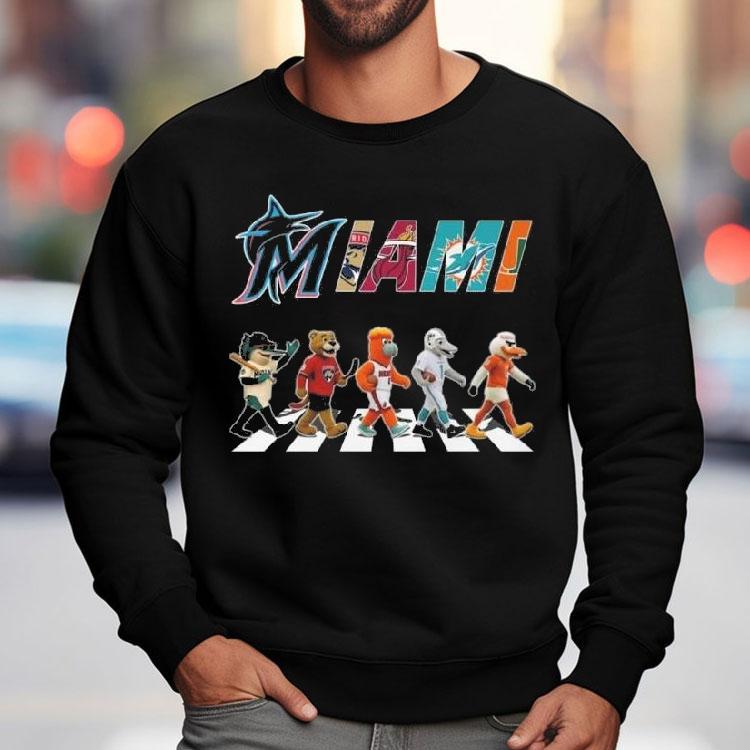 Miami Sports Team Mascot Abbey Road 2025 Shirt Miami Sports Team Mascot Abbey Road 2025 Shirt