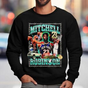 Mitchell Robinson New York Knicks Basketball Graphic Shirt 3 Mitchell Robinson New York Knicks Basketball Graphic Sweatshirt