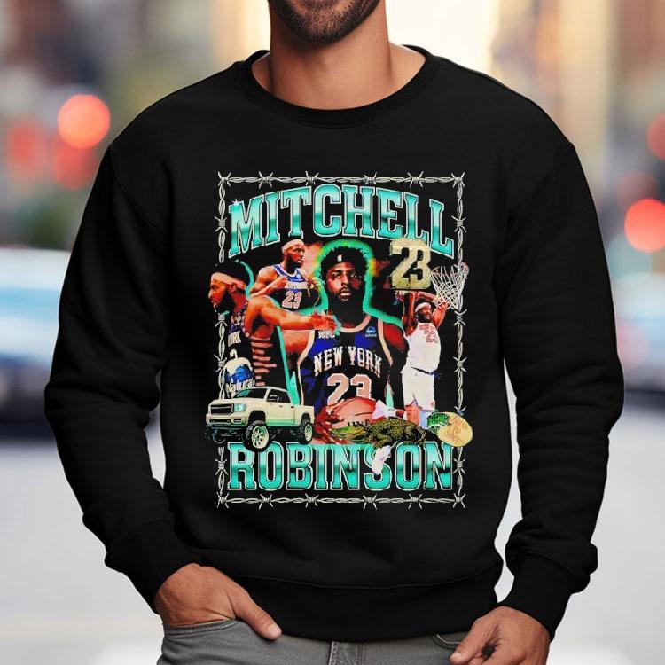 Mitchell Robinson New York Knicks Basketball Graphic Shirt Mitchell Robinson New York Knicks Basketball Graphic Shirt