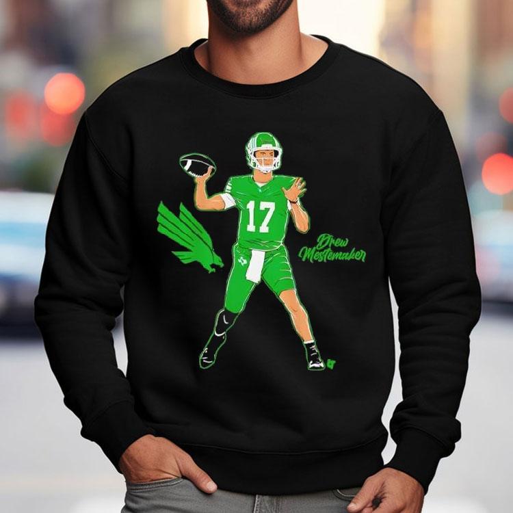 North Texas Football Drew Mestemaker Superstar Pose Shirt North Texas Football Drew Mestemaker Superstar Pose Shirt