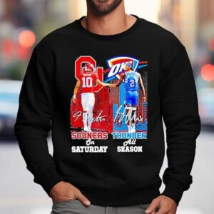 Oklahoma Sooners On Saturdays And Okc Thunder All Season City Shirt 3 Oklahoma Sooners On Saturdays And Okc Thunder All Season City Sweatshirt