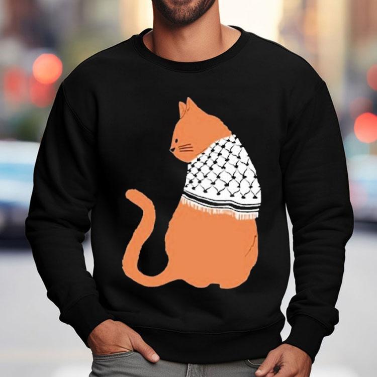 Palestinian Catfiyyeh Orange Cat Shirt Palestinian Catfiyyeh Orange Cat Shirt