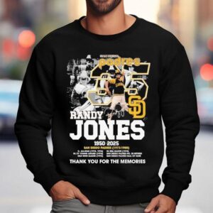 Randy Jones San Diego Padres 1950 2025 Thank You For The Memories Signature Shirt 3 Randy Jones San Diego Padres Thank You For The Memories Signature Sweatshirt