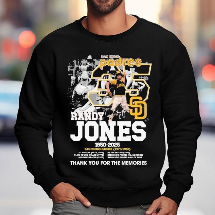 Randy Jones San Diego Padres 1950 2025 Thank You For The Memories Signature Shirt Randy Jones San Diego Padres 1950 2025 Thank You For The Memories Signature Shirt