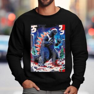 Santazilla Japanese Monster Kaiju Dinosaur Christmas Sweatshirt