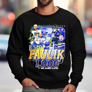 St. Justin Faulk 1000 Nhl Games Played 72 Signature Shirt 3 St Justin Faulk Nhl Games Played Signature Sweatshirt