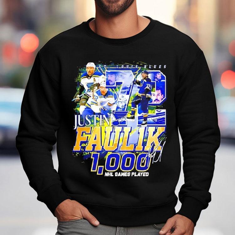 St. Justin Faulk 1000 Nhl Games Played 72 Signature Shirt St. Justin Faulk 1000 Nhl Games Played 72 Signature Shirt