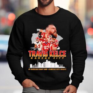 Travis Kelce #1 Ranked Tight End For The Kansas City Chiefs Signature Logo Shirt 3 Travis Kelce Ranked Tight End For The Kansas City Chiefs Signature Logo Sweatshirt