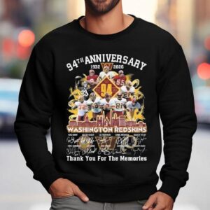 Washington Redskins Th Anniversary Players Signatures Thank You For The Memories Skyline Sweatshirt