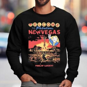 Welcome To Fabulous New Vegas Feelin Lucky Graphic Sweatshirt