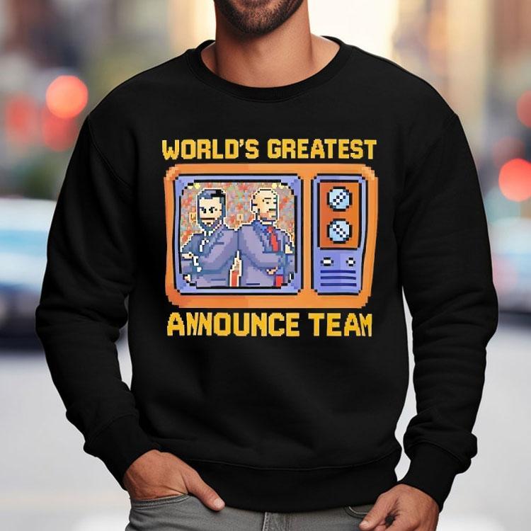 World’s Greatest Announce Team Tom Hannifan And Matt Rehwoldt Pixel Shirt World’s Greatest Announce Team Tom Hannifan And Matt Rehwoldt Pixel Shirt