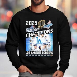 World Series 2025 Champions Los Angeles Dodgers Shirt 3 World Series Champions Los Angeles Dodgers Sweatshirt
