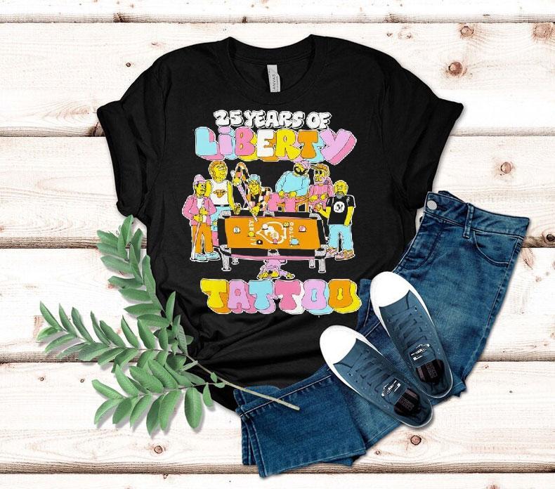 25 Years Of Liberty Tattoo People Playing Pool Shirt 4 Years Of Liberty Tattoo People Playing Pool Tshirt