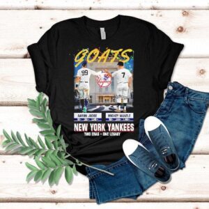 Aaron Judge X Mickey Mantle New York Yankees Goats Two Eras One Legacy Signatures Tshirt