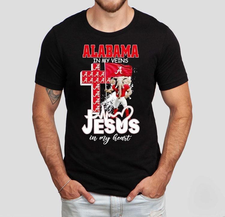 Alabama Crimson Tide Football In My Veins Jesus In My Heart Shirt 4 Alabama Crimson Tide Football In My Veins Jesus In My Hear Tshirt