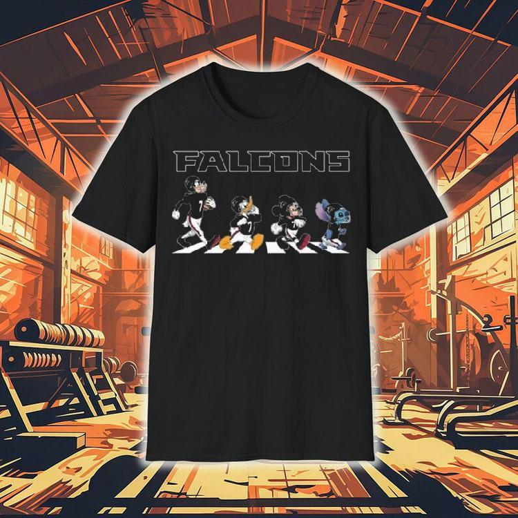 Atlanta Falcons X Stitch Mickey Mouse Donald Duck And Goofy Dog Abbey Road 2025 Shirt 4 Atlanta Falcons X Stitch Mickey Mouse Donald Duck And Goofy Dog Abbey Road Tshirt