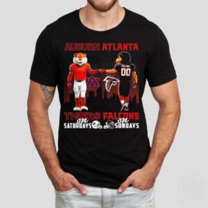 Auburn Tigers On Saturdays X Atlanta Falcons On Sundays Mascot Shirt Auburn Tigers On Saturdays X Atlanta Falcons On Sundays Mascot Shirt