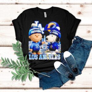 Charlie Brown Los Angeles Dodgers And Snoopy Los Angeles Rams Skyline City Shirt