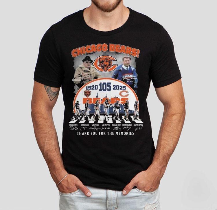 Chicago Bears 105 Seasons Thank You For The Memories 1920-2025 Signatures Shirt 4 Chicago Bears Seasons Thank You For The Memories Signatures Tshirt
