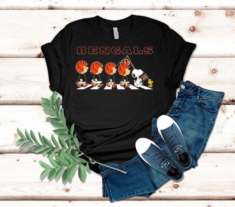 Cincinnati Bengals X Peanuts Snoopy Abbey Road Shirt 4 Cincinnati Bengals X Peanuts Snoopy Abbey Road Tshirt