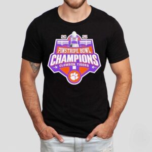 Clemson Tigers Pinstripe Bowl Champions Logo Tshirt