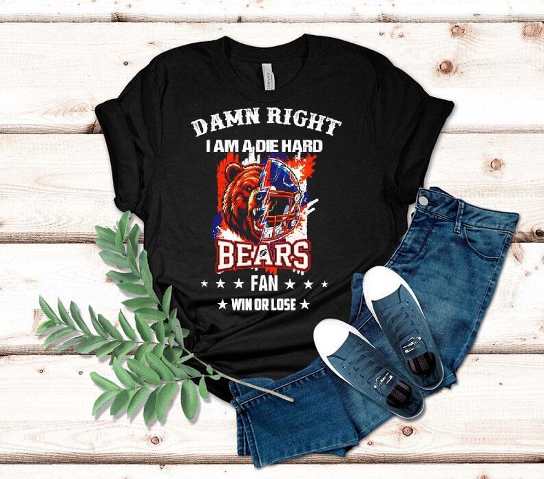 Damn Right I Am A Die Hard Chicago Bears Fan Bear Mascot And Helmet Shirt 4 Damn Right I Am A Die Hard Chicago Bears Fan Bear Mascot And Helme Tshirt