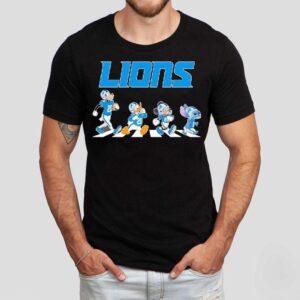 Detroit Lions X Goofy X Donald Duck X Mickey Mouse X Stitch Abbey Road Shirt