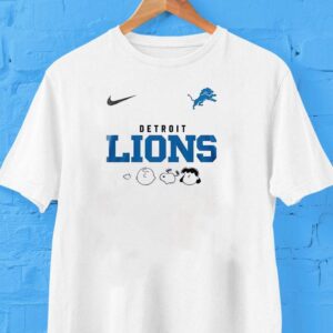 Detroit Lions X Peanuts Abbey Road Cartoon Tshirt