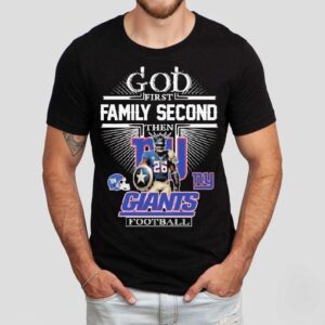 Devin Singletary God First Family Second Then New York Giants Shirt