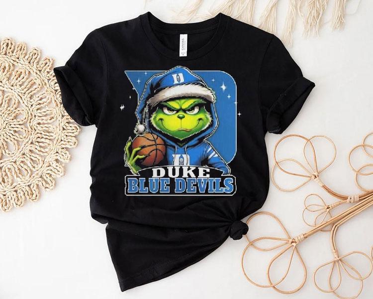 Duke Blue Devils 2025 Grinch Merry Touchdown Christmas Shirt 4 Duke Blue Devils Grinch Merry Touchdown Christmas Tshirt