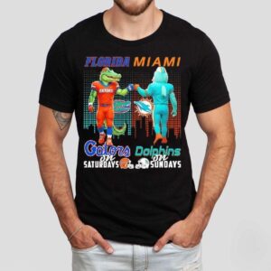 Florida Gators On Saturdays X Miami Dolphins On Sundays Mascot Shirt Florida Gators On Saturdays X Miami Dolphins On Sundays Mascot Shirt
