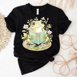 Frog Reading Book Fireflies In December Tshirt