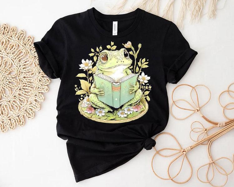Frog Reading Book Fireflies In December Shirt 4 Frog Reading Book Fireflies In December Tshirt