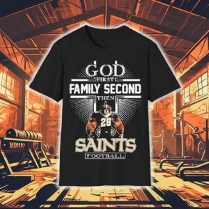 God First Family Second Then New Orleans Saints Mascot Shirt God First Family Second Then New Orleans Saints Mascot Shirt