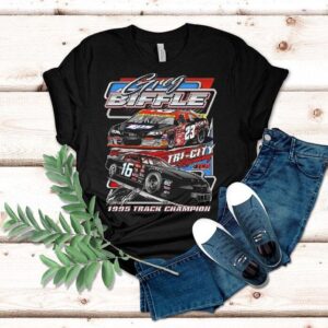 Greg Biffle Tri City Raceway Track Champion Signature Tshirt