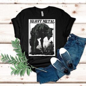 Heavy Metal Snarling Wolf And Skull Shirt