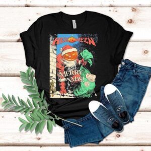 Helloween Merry Xmas Pumpkin Powered Santa Tshirt