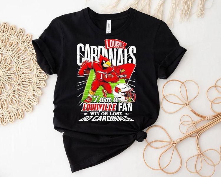 I Am A Louisville Fan Win Or Lose Go Cardinals Mascot Helmet Shirt 4 I Am A Louisville Fan Win Or Lose Go Cardinals Mascot Helme Tshirt