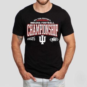 Indiana Hoosiers 2025 Big Ten Football Champions Endzone Speed Shirt Indiana Hoosiers 2025 Big Ten Football Champions Endzone Speed Shirt