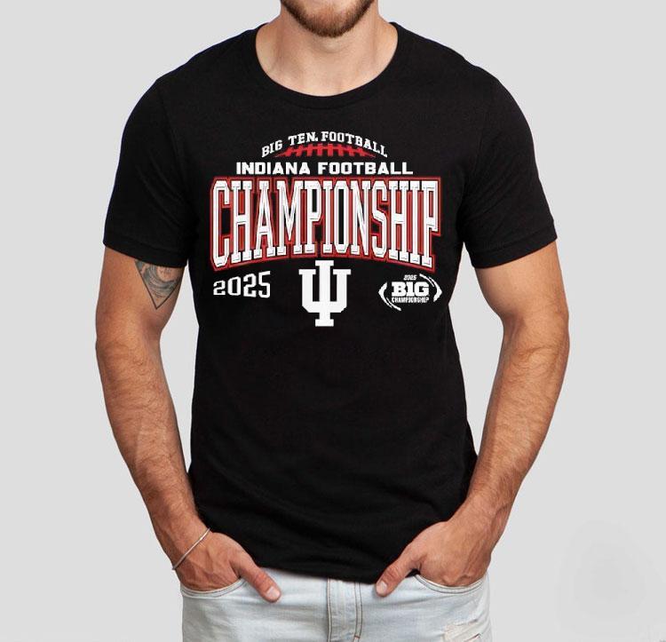Indiana Hoosiers 2025 Big Ten Football Champions Endzone Speed Shirt 4 Indiana Hoosiers Big Ten Football Champions Endzone Speed Tshirt