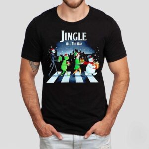 Jack Skellington And Grinch And Buddy The Elf And Snowman Jingle All The Way Shirt