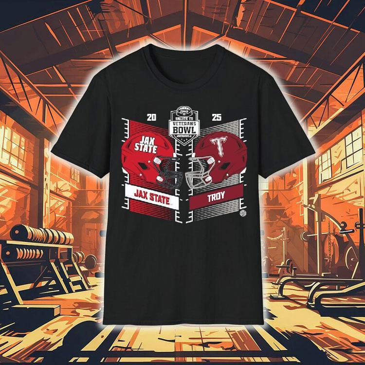 Jacksonville State Gamecocks Vs Troy Trojans Football Is4s Salute To Veterans Bowl 2025 Shirt 4 Jacksonville State Gamecocks Vs Troy Trojans Football Iss Salute To Veterans Bowl Tshirt